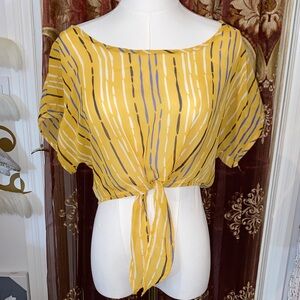 UK2LA Yellow and Black Striped Blouse